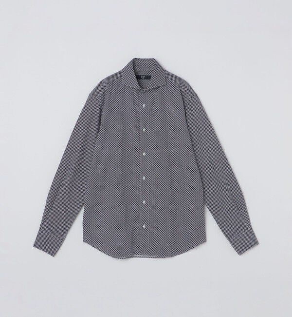 SHIPS Colors 「SHIPS Colors:〈洗濯機可能〉ビエラ プリント ワイドカラー シャツ」|シャツ・ブラウス|ネイビー