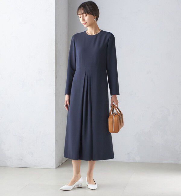 SHIPS for women「〈手洗い可能〉トリアセテート混 フロント タック ワンピース（セットアップ対応）」|ワンピース|