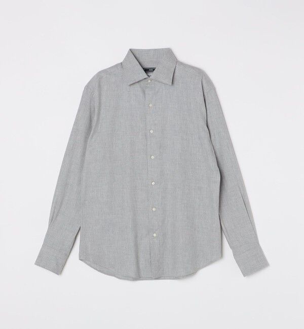 SHIPS「SHIPS: CARLO BASETTI コットンフランネル ワイドカラー シャツ」|シャツ・ブラウス|トップグレー