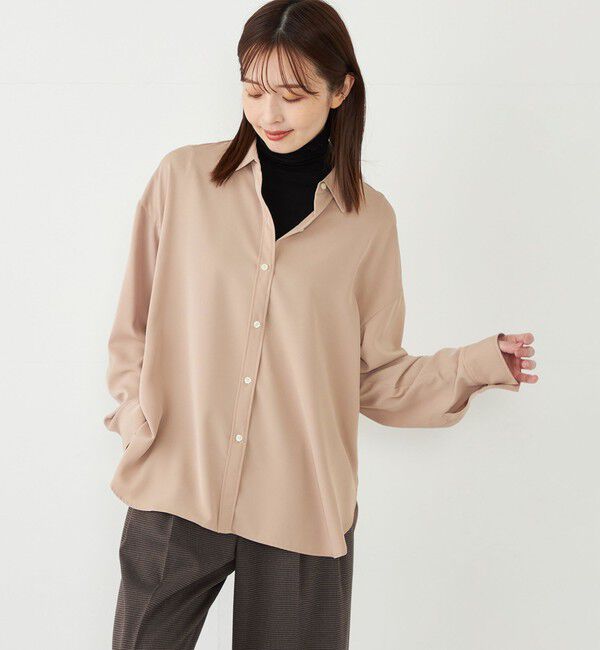 SHIPS Colors 「SHIPS Colors:〈洗濯機可能〉トロミ レイヤード シャツ2」|シャツ・ブラウス|ベージュ