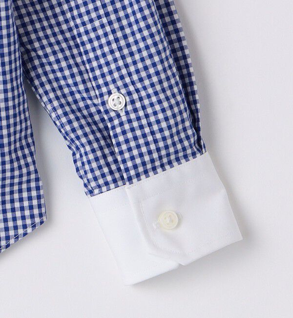 SHIPS KIDS「SHIPS KIDS:100～130cm / ギンガム クレリック レギュラーカラー シャツ」|シャツ・ブラウス|