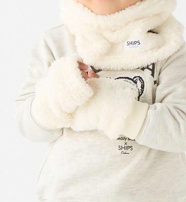 SHIPS Colors 「SHIPS Colors: 〈洗濯機可能〉ボア アームウォーマー (KIDS)」|手袋|オフホワイト