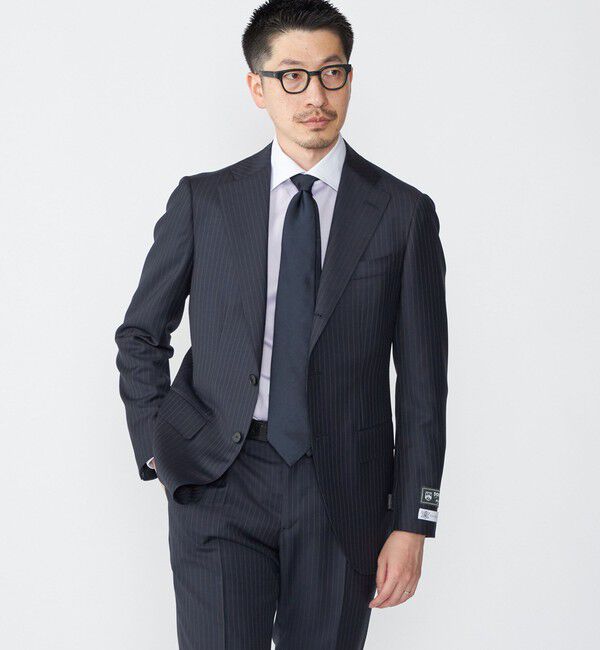 SHIPS「SHIPS: LUXURY DORMEUIL AMADEUS ピンストライプ スーツ」|スーツ|ネイビー