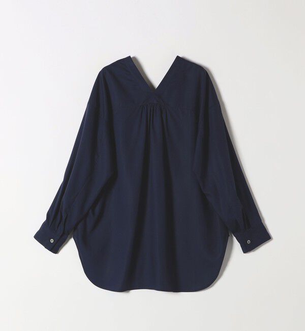 quaranciel「quaranciel:〈手洗い可能〉Vネック バック ギャザー ブラウス」|シャツ・ブラウス|