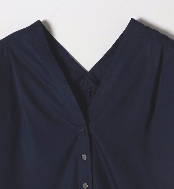 quaranciel「quaranciel:〈手洗い可能〉Vネック バック ギャザー ブラウス」|シャツ・ブラウス|