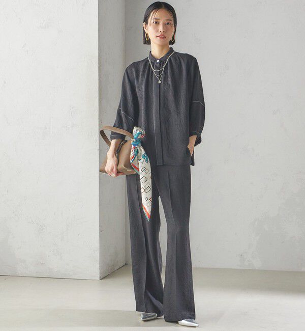 SHIPS for women「〈接触冷感/吸水速乾〉アセテート ワッシャー ブラウス」|シャツ・ブラウス|