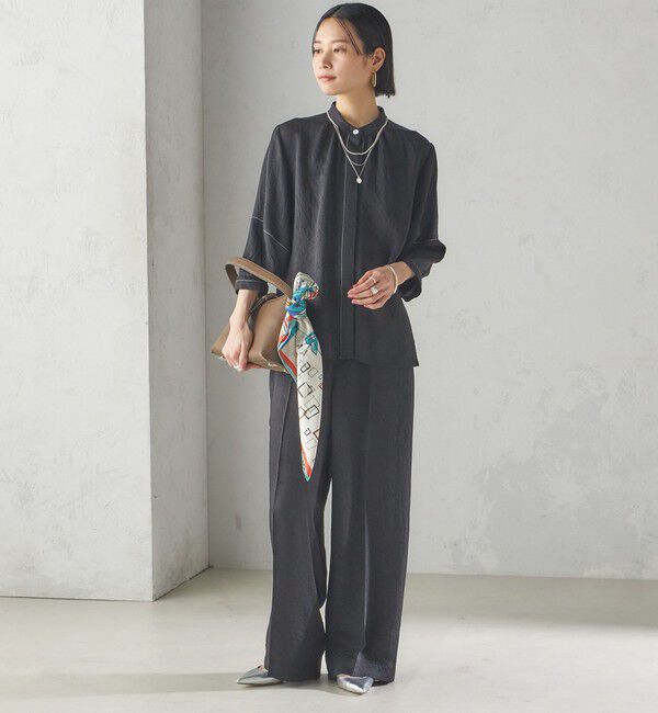 SHIPS for women「〈接触冷感/吸水速乾〉アセテート ワッシャー ブラウス」|シャツ・ブラウス|