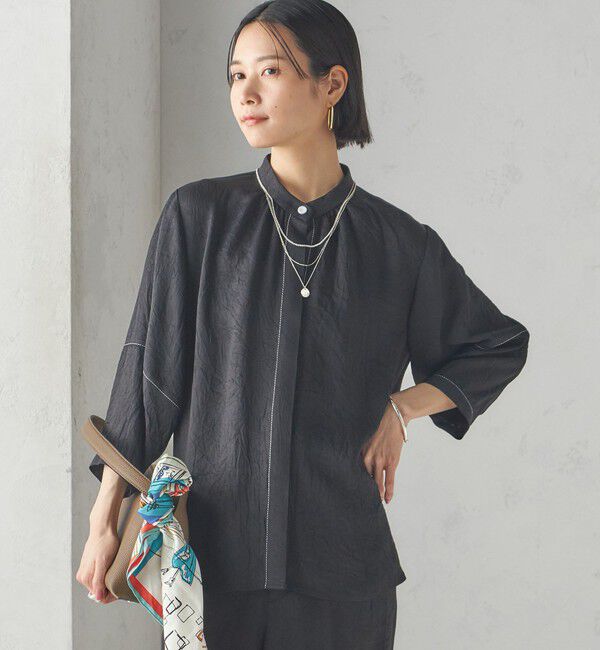 SHIPS for women「〈接触冷感/吸水速乾〉アセテート ワッシャー ブラウス」|シャツ・ブラウス|