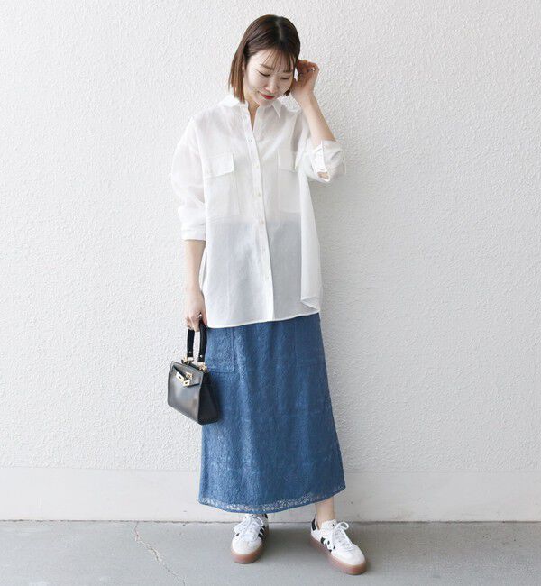 SHIPS any「SHIPS any:〈洗濯機可能〉シアー リボン レギュラーカラー ポケット シャツ」|シャツ・ブラウス|