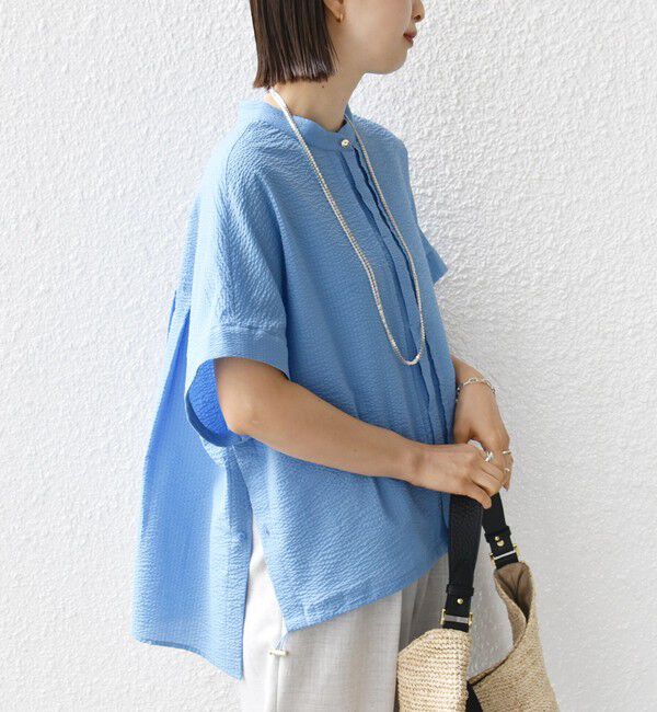 SHIPS for women「〈手洗い可能〉サッカー 裾 ドロスト ドルマン ブラウス」|シャツ・ブラウス|