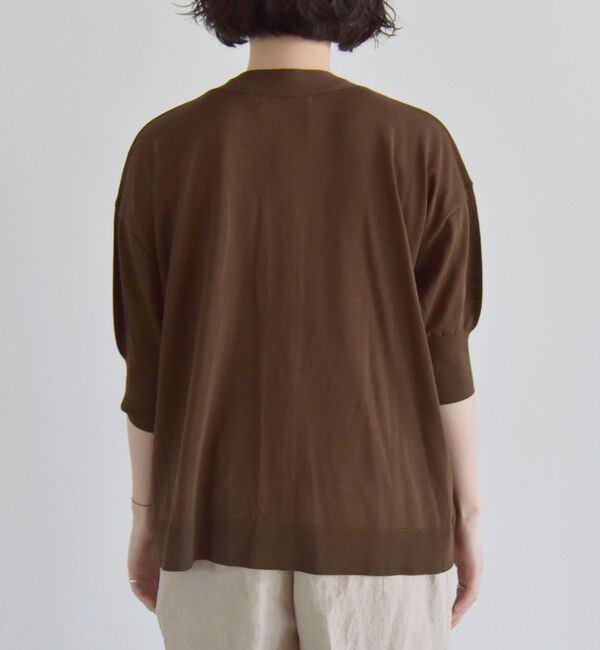 quaranciel「quaranciel:〈接触冷感〉 ワイド Vネック ハーフスリーブ シアー カーディガン」|カーディガン|