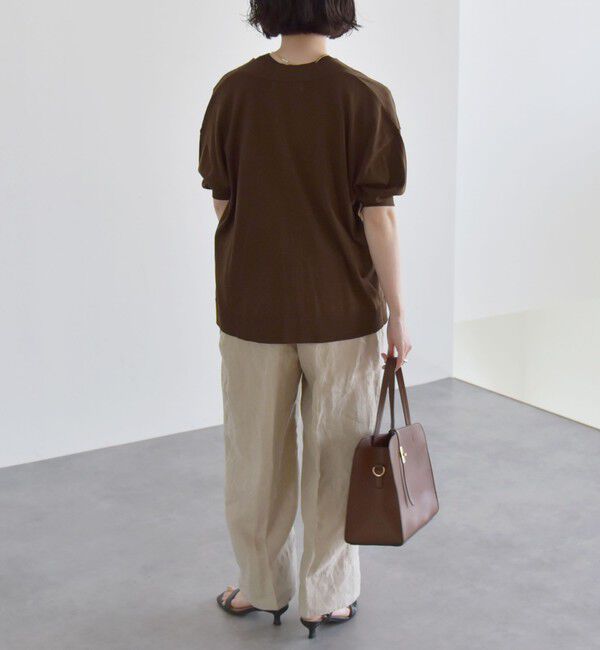 quaranciel「quaranciel:〈接触冷感〉 ワイド Vネック ハーフスリーブ シアー カーディガン」|カーディガン|