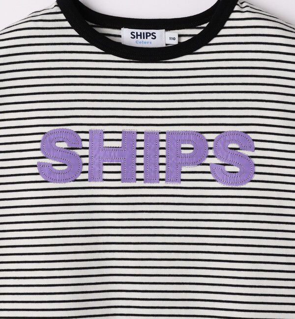 SHIPS Colors 「SHIPS Colors:80～130cm / ロゴ パッチワーク ボーダー Tシャツ」|Tシャツ・カットソー|