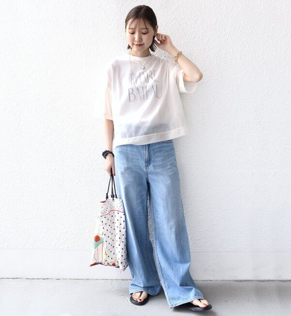 SHIPS for women「〈手洗い可能〉シアー トリコット ショート スリーブ プルオーバー」|Tシャツ・カットソー|