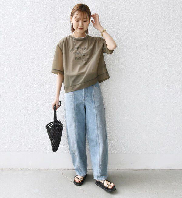 SHIPS for women「〈手洗い可能〉シアー トリコット ショート スリーブ プルオーバー」|Tシャツ・カットソー|