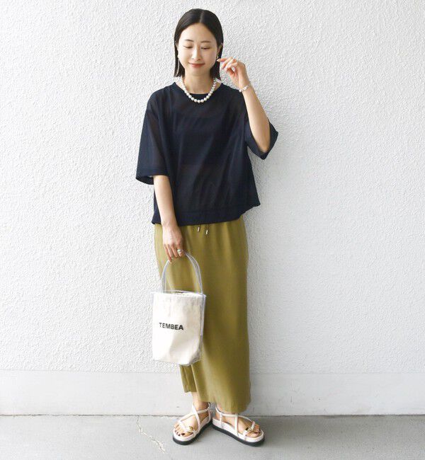 SHIPS for women「〈手洗い可能〉シアー トリコット ショート スリーブ プルオーバー」|Tシャツ・カットソー|