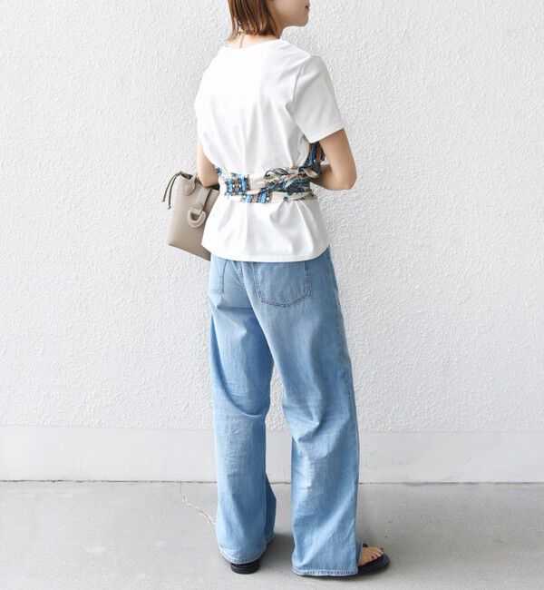 SHIPS for women「【WEB限定】〈手洗い可能〉スカーフ コンビ TEE」|Tシャツ・カットソー|