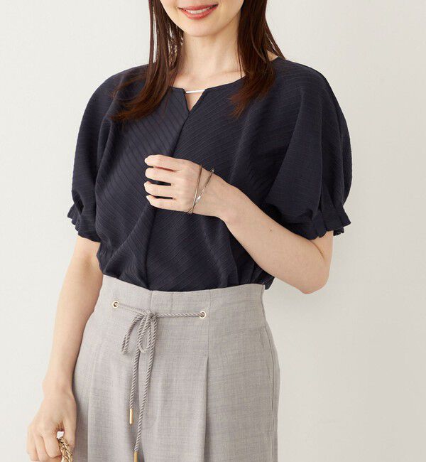 SHIPS Colors 「SHIPS Colors:〈接触冷感・UVカット〉クールタッチ トタンテレコ トップス◇」|Tシャツ・カットソー|ネイビー