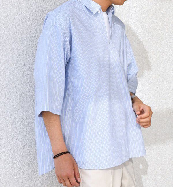 SHIPS any「SHIPS any: ストライプ スモールウェイブ スキッパー プルオーバーシャツ◇」|シャツ・ブラウス|