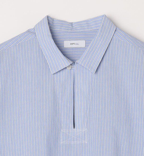 SHIPS any「SHIPS any: ストライプ スモールウェイブ スキッパー プルオーバーシャツ◇」|シャツ・ブラウス|