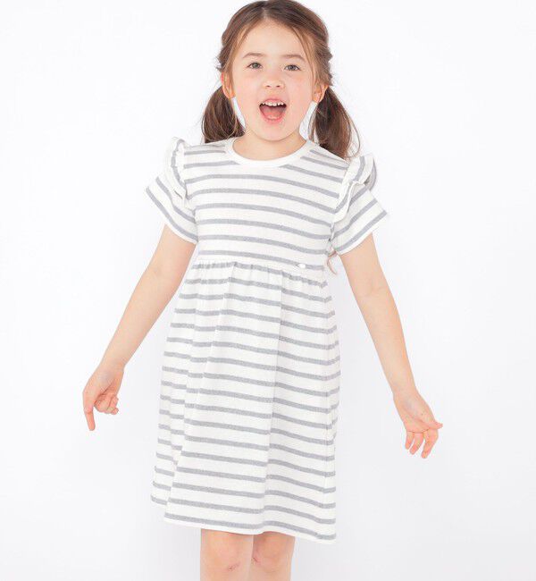 SHIPS KIDS「SHIPS KIDS:100～130cm / ボーダー フリル ワンピース」|ワンピース|