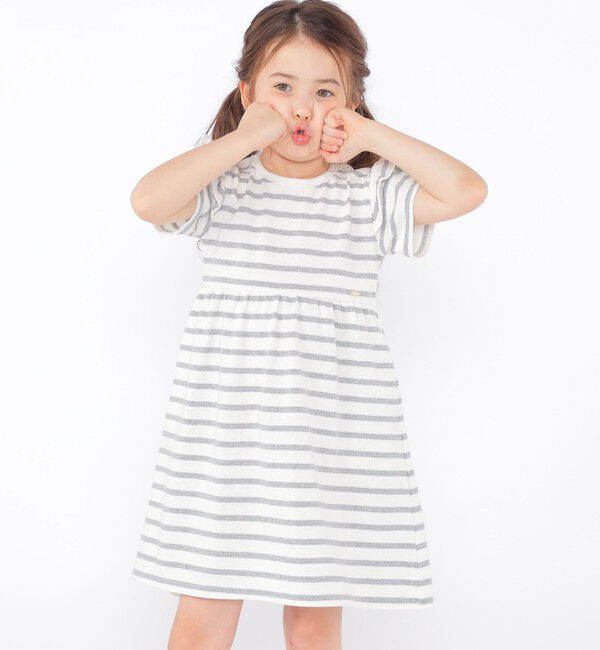 SHIPS KIDS「SHIPS KIDS:100～130cm / ボーダー フリル ワンピース」|ワンピース|