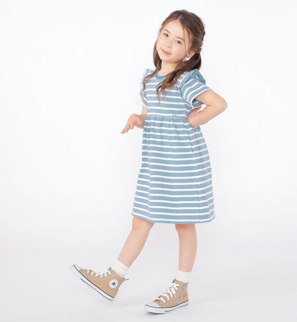 SHIPS KIDS「SHIPS KIDS:100～130cm / ボーダー フリル ワンピース」|ワンピース|