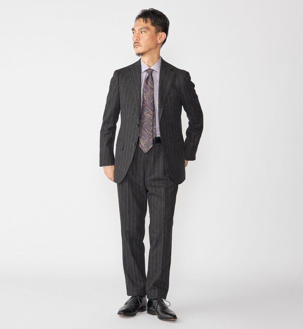 SHIPS「SHIPS: ラグジュアリー FOX BROTHERS チョークストライプ スーツ」|スーツ|ダークグレー