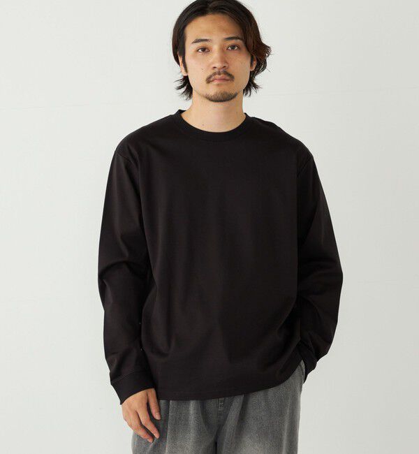 SHIPS Colors 「SHIPS Colors:シルケット コットン クルーネック ロンT」|Tシャツ・カットソー|ブラック
