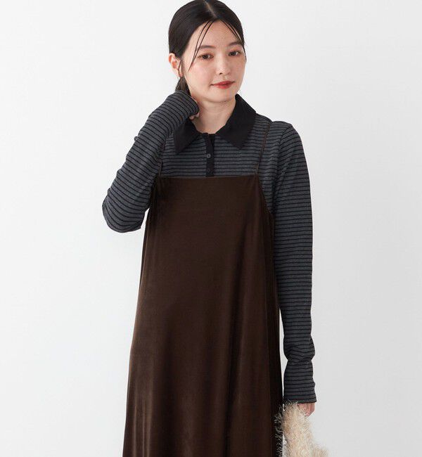 SHIPS Colors 「SHIPS Colors:〈手洗い可能〉ボーダー リブ ポロ カーディガン」|カーディガン|