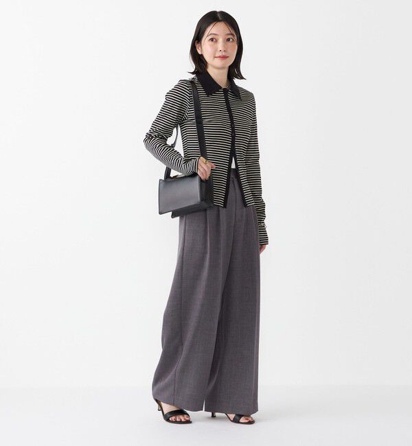 SHIPS Colors 「SHIPS Colors:〈手洗い可能〉ボーダー リブ ポロ カーディガン」|カーディガン|