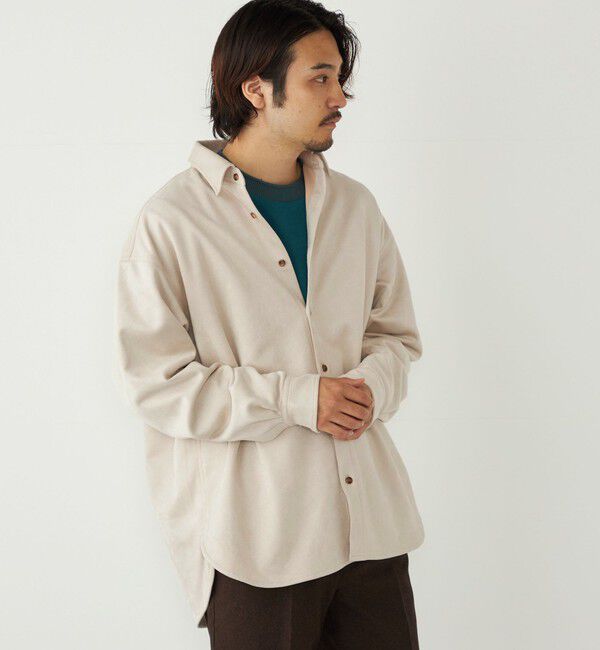 SHIPS Colors 「SHIPS Colors:〈洗濯機可能〉ポリエステル フェイクスエード ルーズ シャツ」|シャツ・ブラウス|