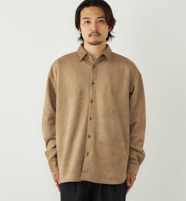 SHIPS Colors 「SHIPS Colors:〈洗濯機可能〉ポリエステル フェイクスエード ルーズ シャツ」|シャツ・ブラウス|