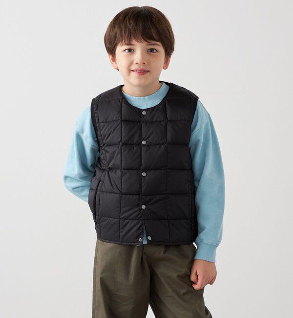 SHIPS any「TAION:〈手洗い可能〉クルーネック インナー ダウン ベスト <KIDS>」|ダウンベスト・ベスト|ブラック