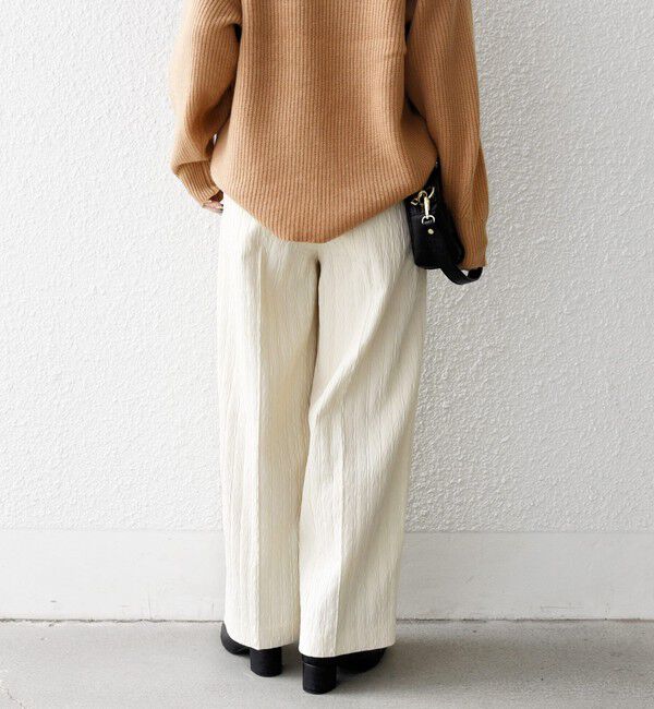 SHIPS any「SHIPS any:〈手洗い可能〉ジャカード タック セミワイド パンツ［NAVY BLUE］」|その他|