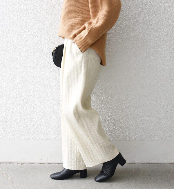 SHIPS any「SHIPS any:〈手洗い可能〉ジャカード タック セミワイド パンツ［NAVY BLUE］」|その他|