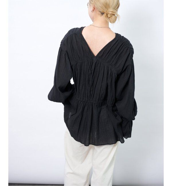 OUTDOOR PRODUCTS Usual Things「コットン楊柳ギャザーチュニックブラウス」|シャツ・ブラウス|