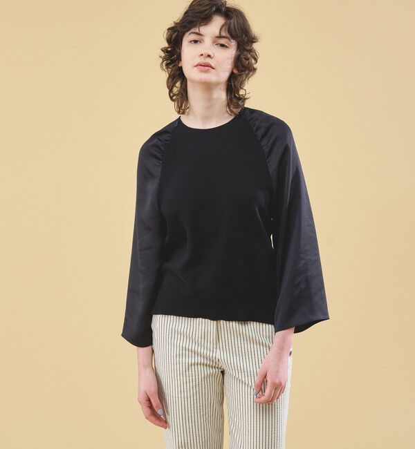 DES PRES「ファブリックコンビ ラグランスリーブプルオーバー」|ニット・セーター|