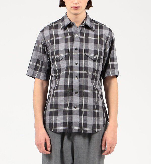 TOMORROWLAND MENS「コットンリネン マドラスチェック サファリシャツ」|シャツ・ブラウス|