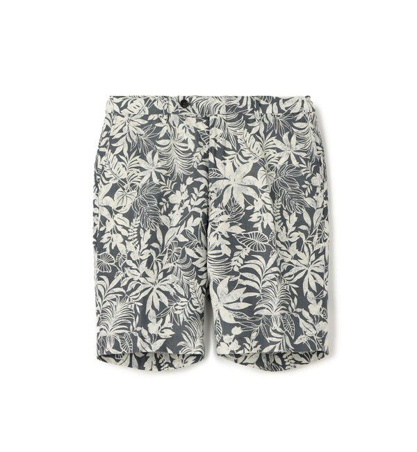 TOMORROWLAND MENS「60リネンリーフプリント イージーショーツ」|チノ|18 ブラック系