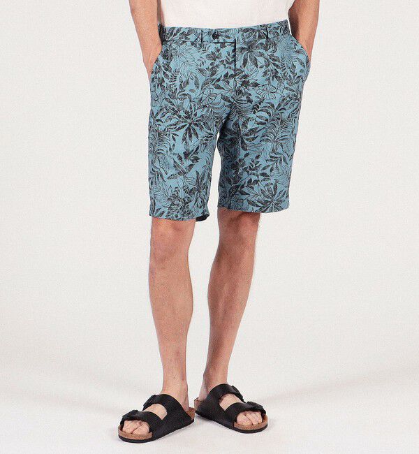 TOMORROWLAND MENS「60リネンリーフプリント イージーショーツ」|チノ|