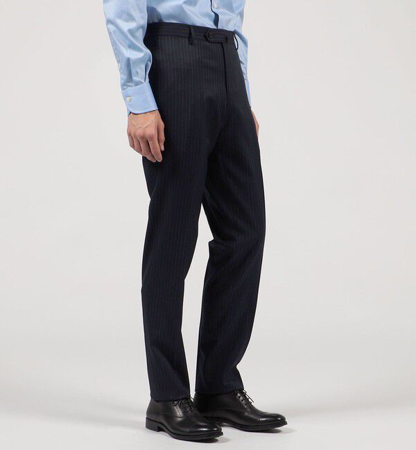 TOMORROWLAND MENS「Super100'sウール ピンストライプ ノープリーツスラックス」|スラックス|