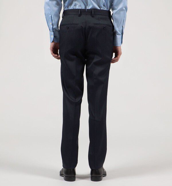 TOMORROWLAND MENS「Super100'sウール ピンストライプ ノープリーツスラックス」|スラックス|