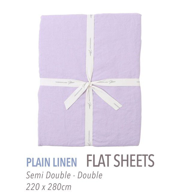 TOMORROWLAND HOME「プレーンリネン フラットシーツ（セミダブル～ダブル）」|その他|73 ライトパープル
