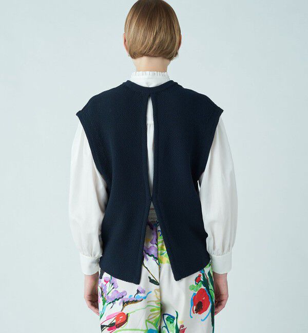 Ballsey「モスステッチ バックオープンベスト」|ニット・セーター|