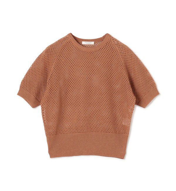 MACPHEE「リネンメッシュ ハーフスリーブプルオーバー」|ニット・セーター|43 ベージュ