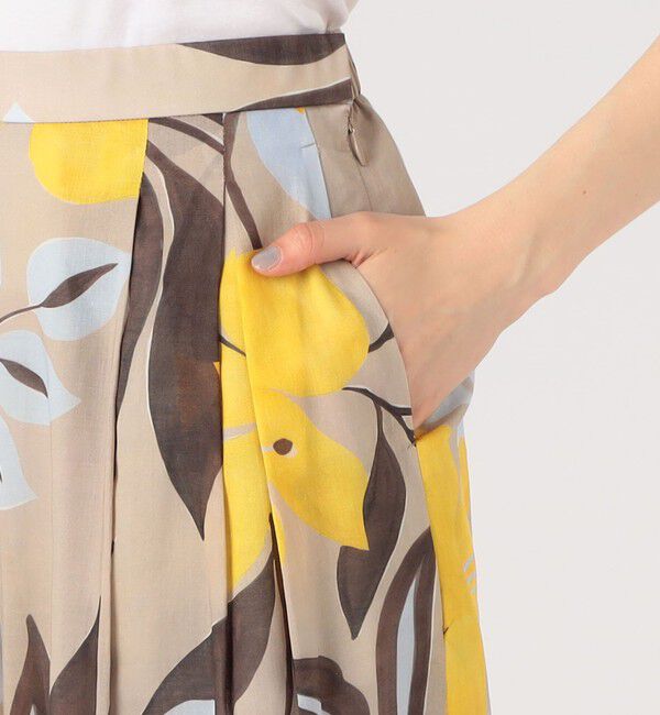 Ballsey「ベルフラワープリント タックワイドパンツ」|その他|