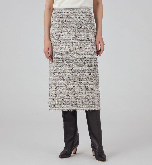 TOMORROWLAND collection「グレブリアンファンシーツイード タイトストレートスカート」|タイト|