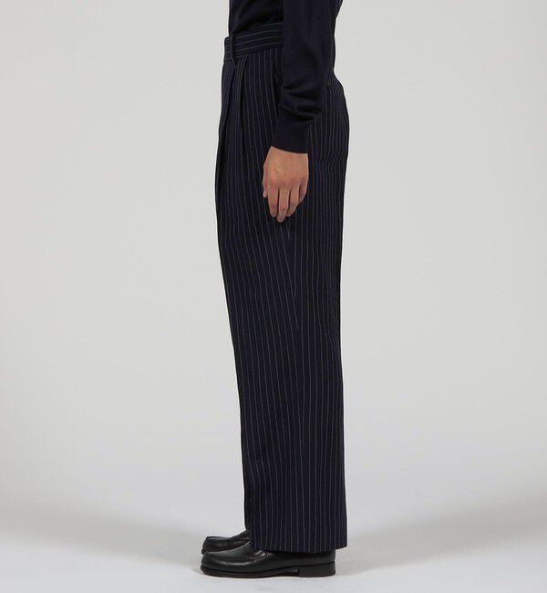 TOMORROWLAND MENS「ウールリネンコットン 2タックワイドストレートパンツ」|スラックス|