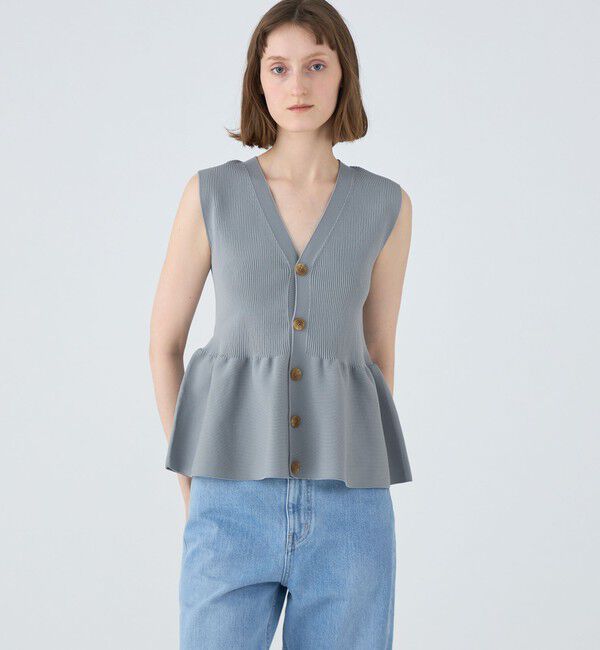 MACPHEE「フォームニット ペプラムベスト」|ベスト・ジレ|